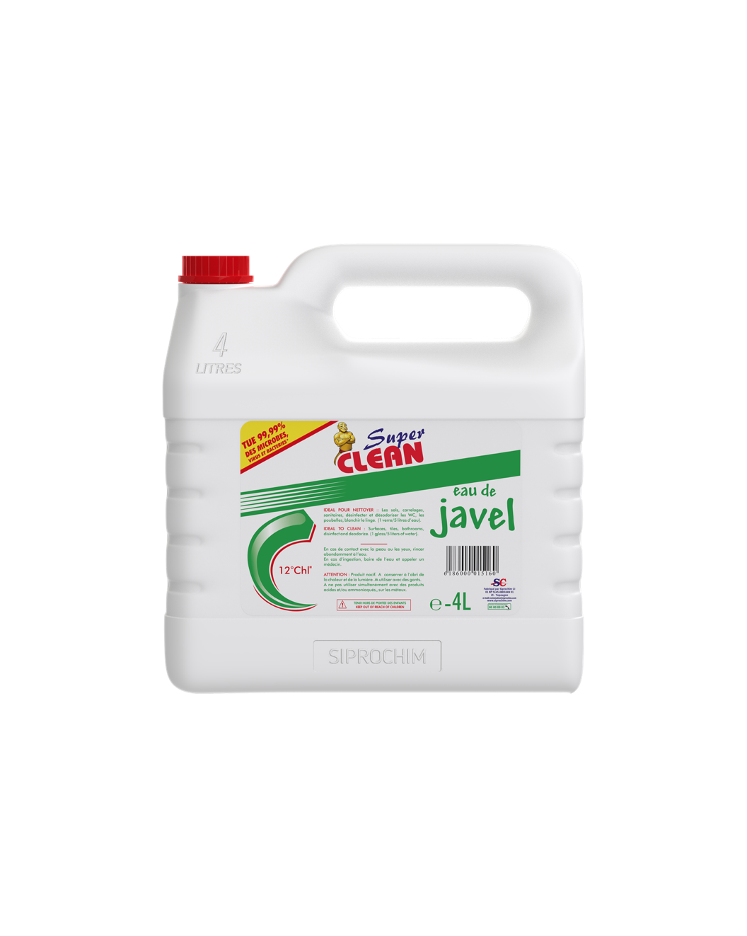 SUPER CLEAN_Eau de Javel 12° 4L