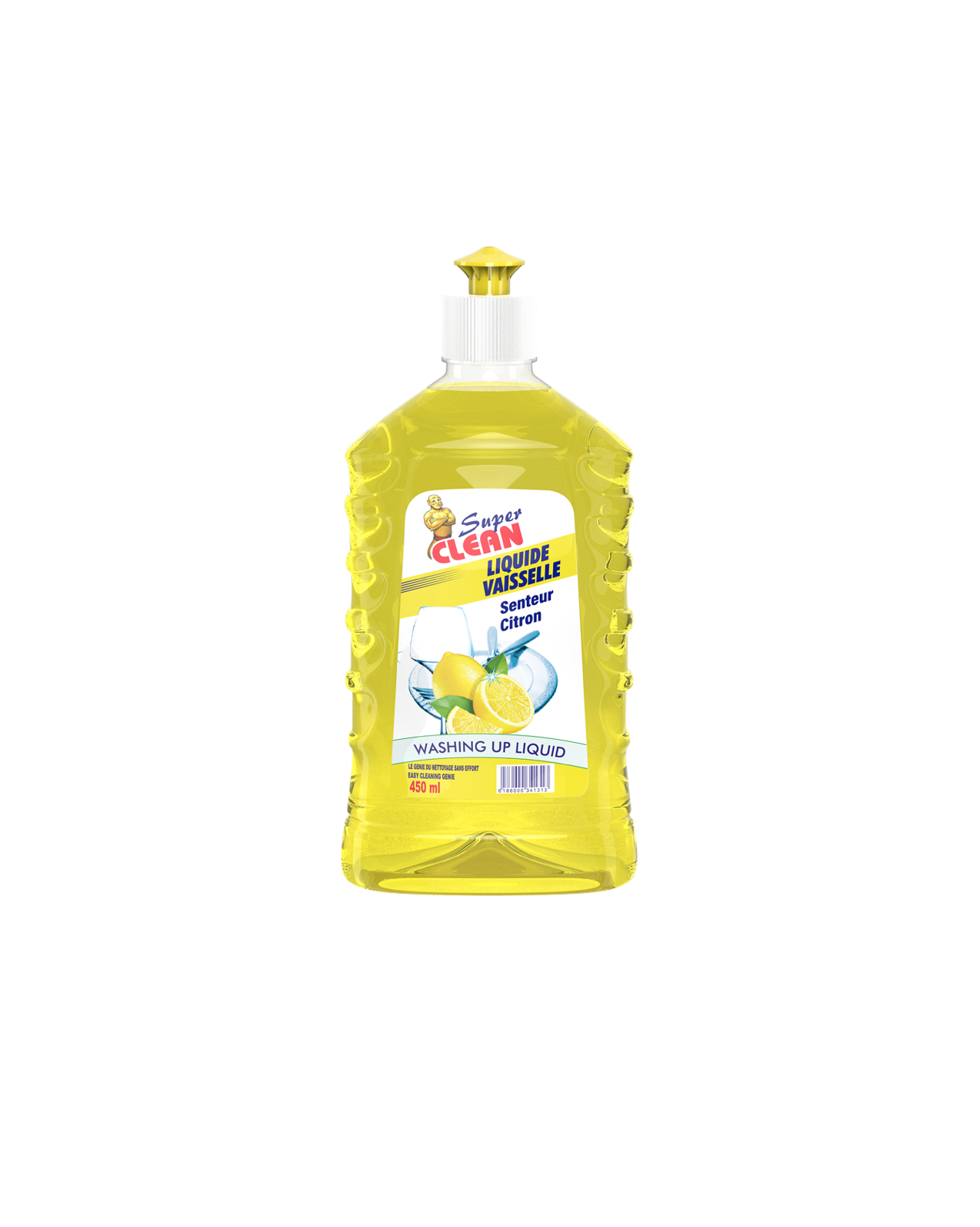 SUPER CLEAN_Liquide Vaisselle Citron 450ml_siprochim