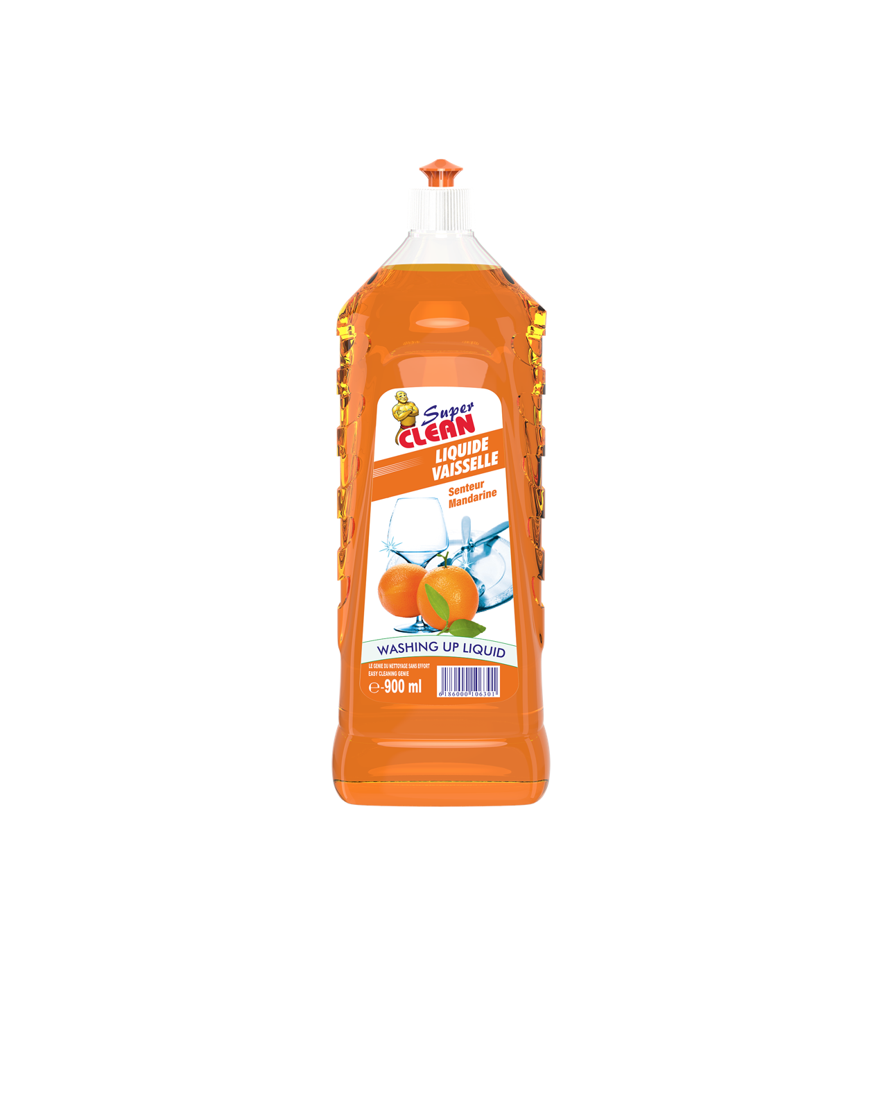 SUPER CLEAN_Liquide Vaisselle Mandarine 900ml_Siprochim