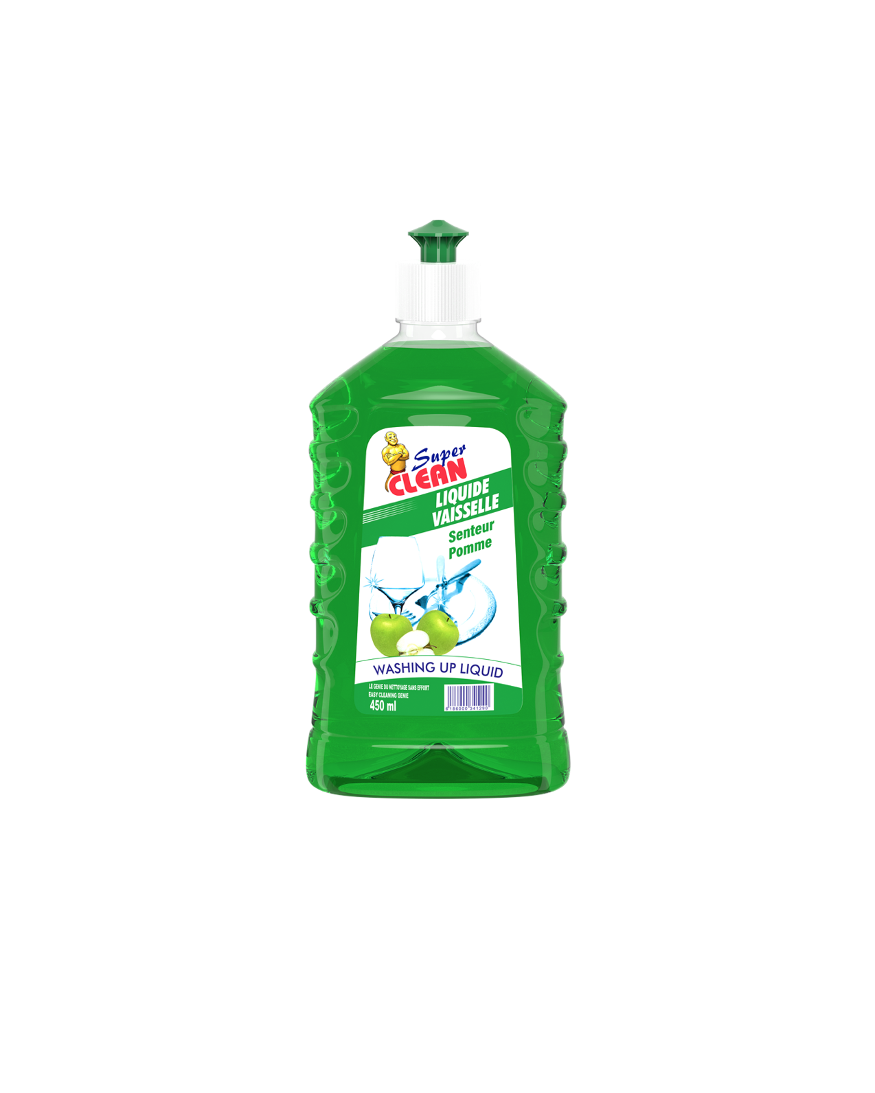 SUPER CLEAN_Liquide Vaisselle Pomme 450ml_Siprochim